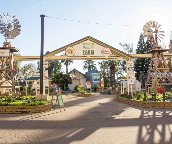 The entrance to the Farm at Cal Expo