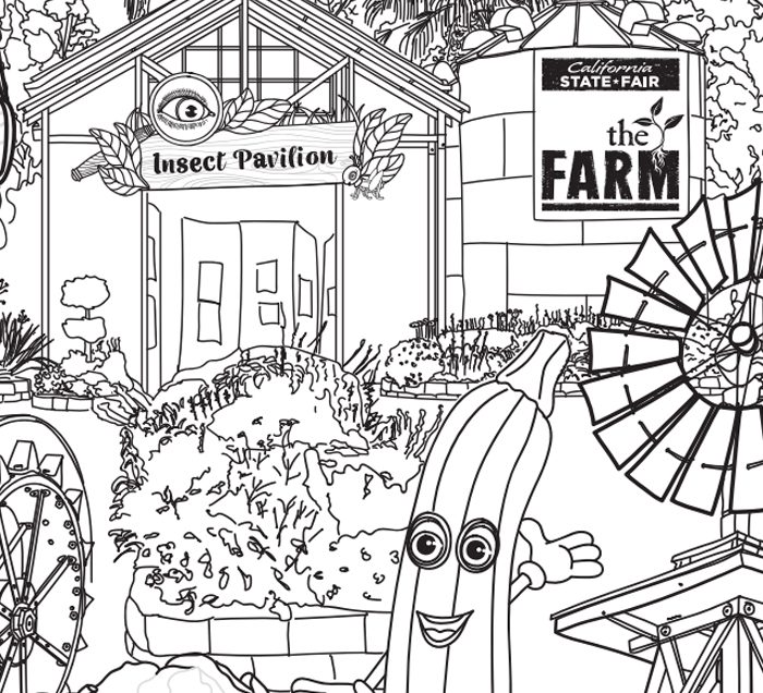 Illustrated artwork of CA State Fair Farm