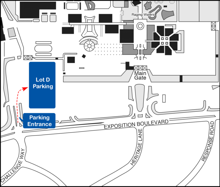 Blue Gate to Lot D Parking